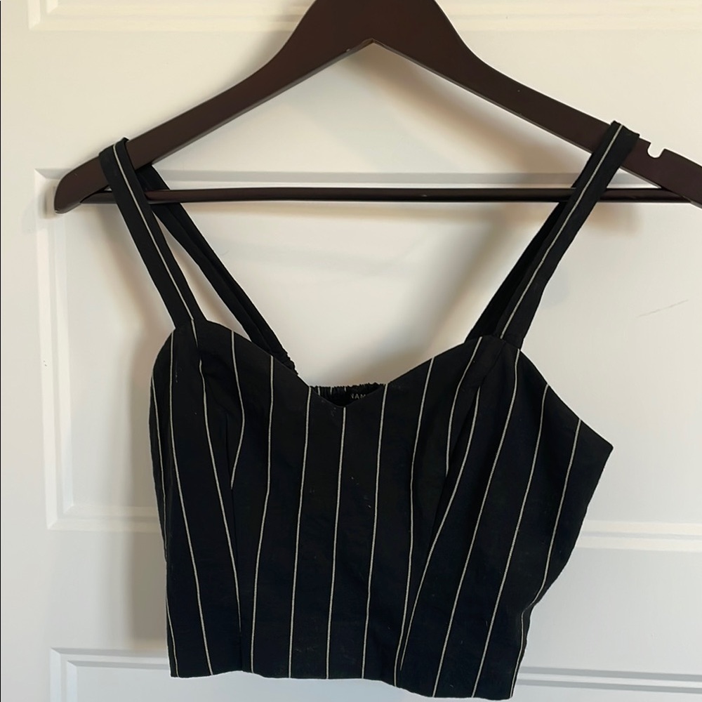 Black Striped Women's Top